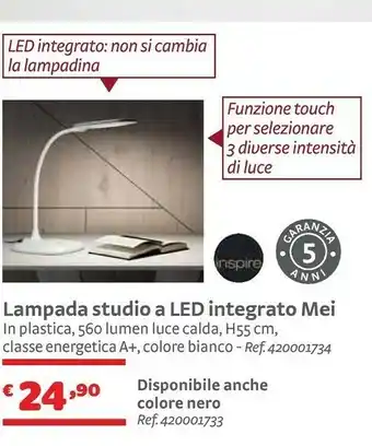 Bricocenter Inspire Lampada Studio A Led Integrato Mei offerta