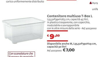 Bricocenter Contenitore Multiuso T-Box L offerta