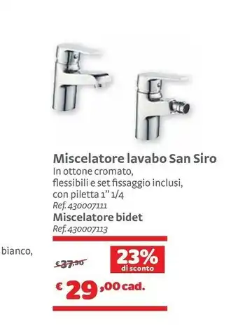 Bricocenter Miscelatore Lavabo San Siro offerta