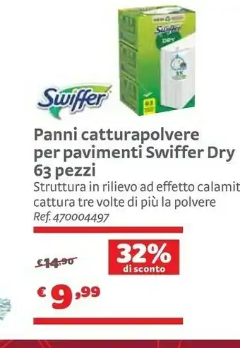 Bricocenter Swiffer Panni Catturapolvere Per Pavimenti Swiffer Dry 63 Pezzi offerta