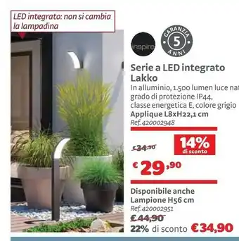 Bricocenter Inspire Serie A Led Integrato Lakko offerta