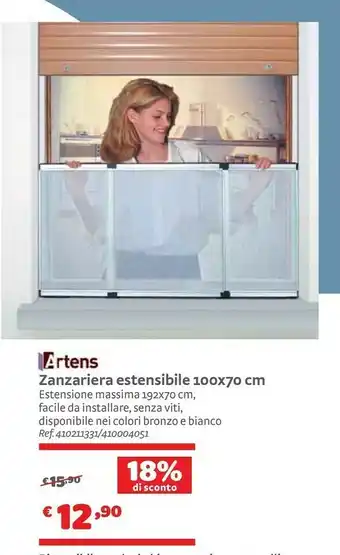 Artens Zanzariera Estensibile 10ox70 Cm