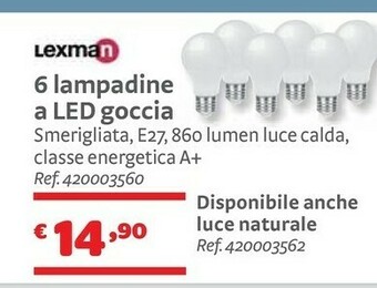 Lexman 6 Lampadine A Led Goccia