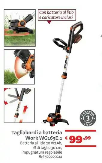 Bricocenter Tagliabordi A Batteria Work WG163E.1 offerta