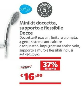 Bricocenter Sensea Minikit Doccetta, Supporto E Flessibile Docce offerta