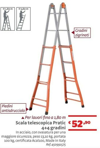 Bricocenter Scala Telescopica Pratic 4+4 Gradini offerta