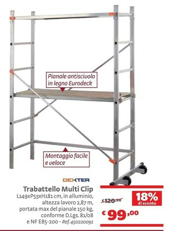 Bricocenter Dexter Trabattello Multi Clip offerta