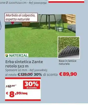 Bricocenter Naterial Erba Sintetica Zante Rotolo 5x2 offerta