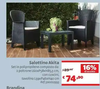 Bricocenter Salottino Akita offerta