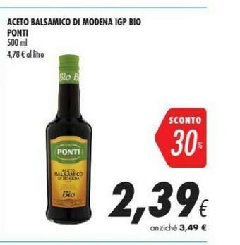 Coop Ponti Aceto Balsamico Di Modena IGP 500 G(ml) offerta
