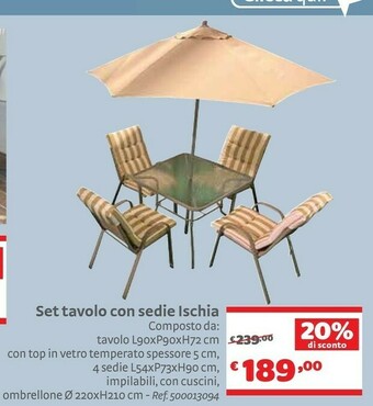 Bricocenter Set Tavolo Con Sedie Ischia offerta