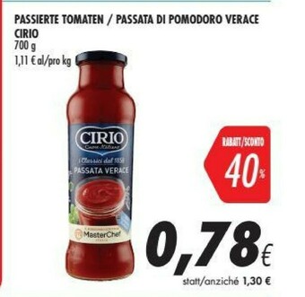 Coop Cirio Passata di pomodoro offerta