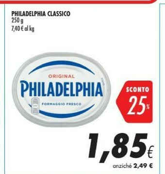 Coop Mondelez Philadelphia Classico 250 G(ml) offerta