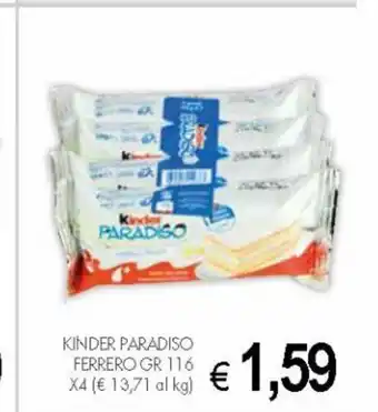 PrestoFresco Kinder Paradiso Ferrerp 116 gr offerta