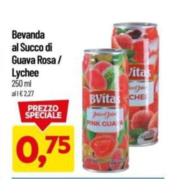 DPiù Bevanda al Succo di Guava Rosa / Lychee 250 ml offerta
