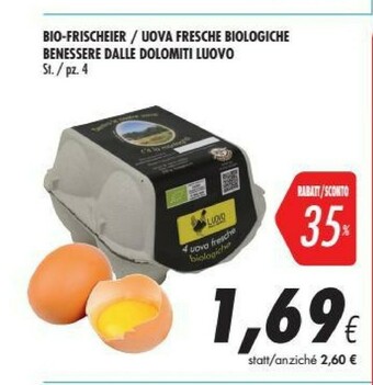 Coop Luovo 4 Uova Fresche Biologiche offerta