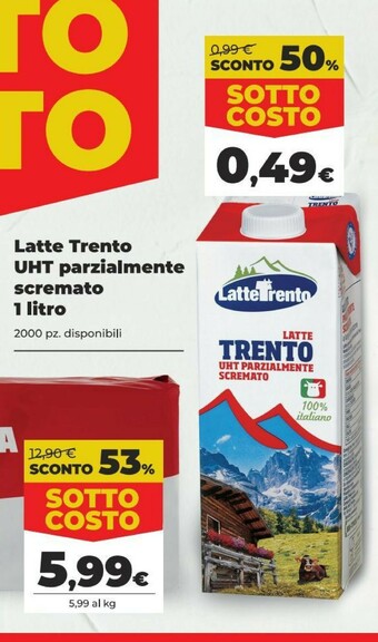 Coop Latte trento Latte parzialmente scremato offerta