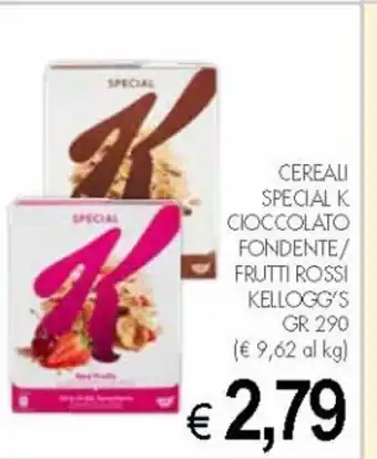 PrestoFresco Kellogg's Cereali Special K Cioccolato Fondente/ Frutti Rossi 290 gr offerta