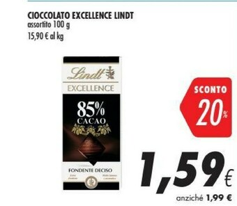 Coop Lindt Excellence 85% Cacao 100 G(ml) offerta