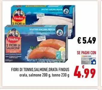 Conad Superstore Fiori di tonno, salmone, orata findus offerta