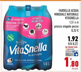 Conad Superstore Fardello acqua minerale naturale vitasnella offerta