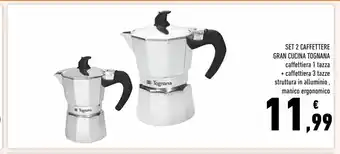 Conad Superstore Set 2 caffettiere gran cucina tognana offerta