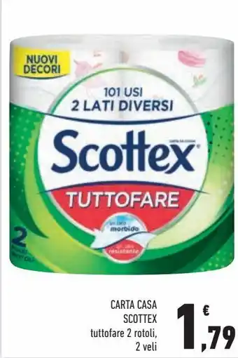 Conad City Carta casa scottex tuttofare, 2 rotoli 2 veli offerta