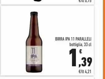 Conad City Birra ipa 11 paralleli bottiglia 33cl offerta