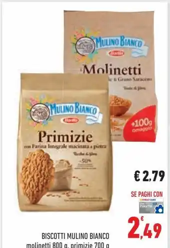 Conad City Biscotti mulino bianco molinetti 800g offerta