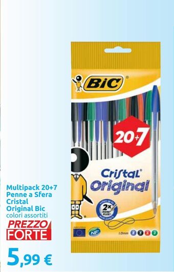 Carrefour Iper Multipack 20+7 penne a sfera cristal original bic offerta