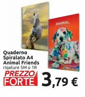 Quaderno spiralato a4 animal friends