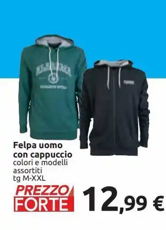 Carrefour Iper Felpa uomo col cappuccio offerta