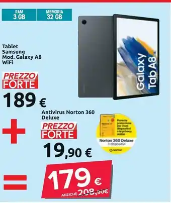 Carrefour Iper Tablet samsung mod. galaxy a8 wifi a 189€ offerta