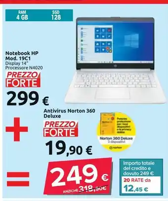Carrefour Iper Notebook hp mod. 19c1 299€ offerta