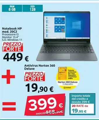 Notebook hp mod. 20c2 449€