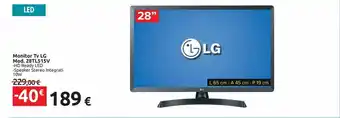 Carrefour Iper Monitor tv lg mod. 28tls515v offerta