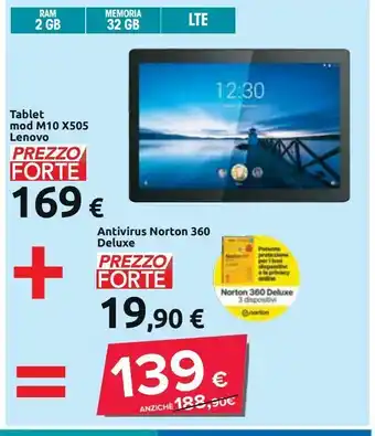 Tablet lenovo mod m10 x505 169€
