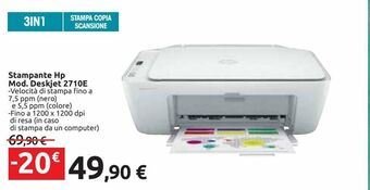 Carrefour Iper Stampante hp mod. deskjet 2710e offerta