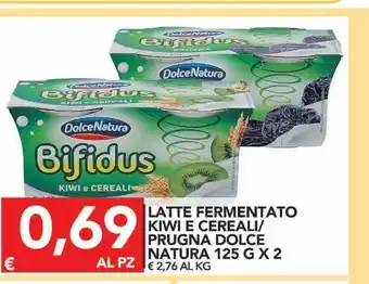 TuoDi Latte fermentato kiwi e cereali / prugna dolce natura 125 g x2 offerta