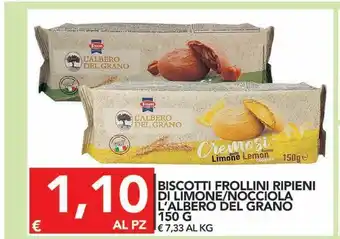 Biscotti frollini ripieni di limone / nocciola l'albero del grano 150 g