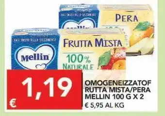 TuoDi Omogeneizzato di frutta mista/pera mellin 100g x2 offerta