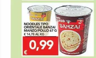 TuoDi Noodles tipo orientale banzai manzo / pollo 67 g offerta