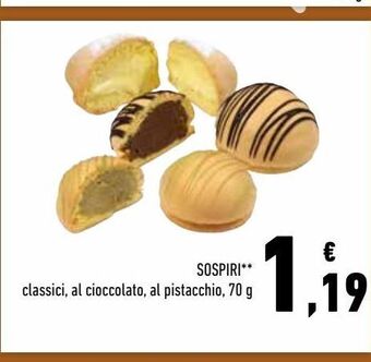 Conad Sospiri** classici, al cioccolato. al pistacchio, 70 g offerta