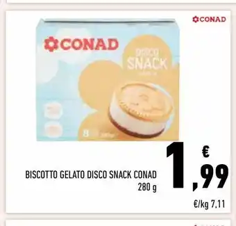 Conad Biscotto gelato disco snack conad 280 g offerta