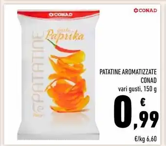 Conad Patatine aromatizzate conad vari gusti, 150 g offerta