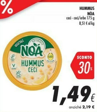 Coop Noa Hummus Di Ceci 175 G(ml) offerta