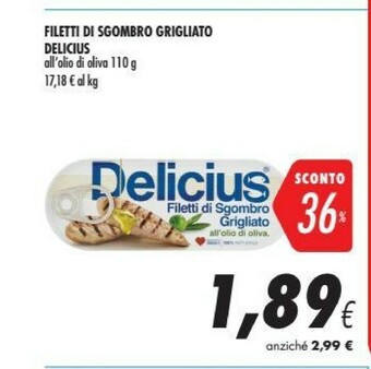 Coop Delicius Filetti Di Sgombro All'Olio Di Oliva offerta