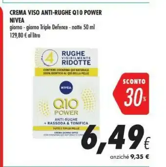 Coop Nivea Crema Viso Antirughe Q10 Power Giorno offerta