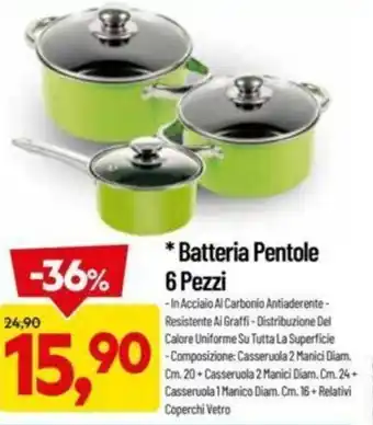 DPiù Batteria Pentole 6 Pezzi offerta