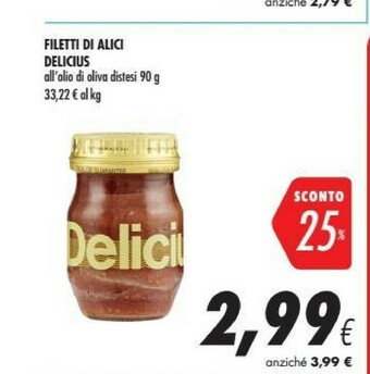 Coop Delicius Filetti Di Alici All Olio Di Oliva Distesi offerta